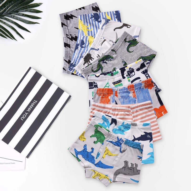 Taxzode Little Boys' Dinosaur Car Boxer Briefs Breathable Comfort Cotton Kids Boys Underwear Panties,9-piece set-2-3T 3-4T 4-5T 5-6years 7-8years 2-3 Years - Image 3